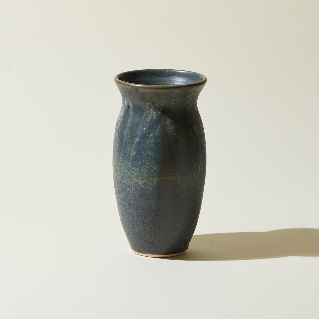Grand Vase en Céramique Artisanale - Bleu Nuit