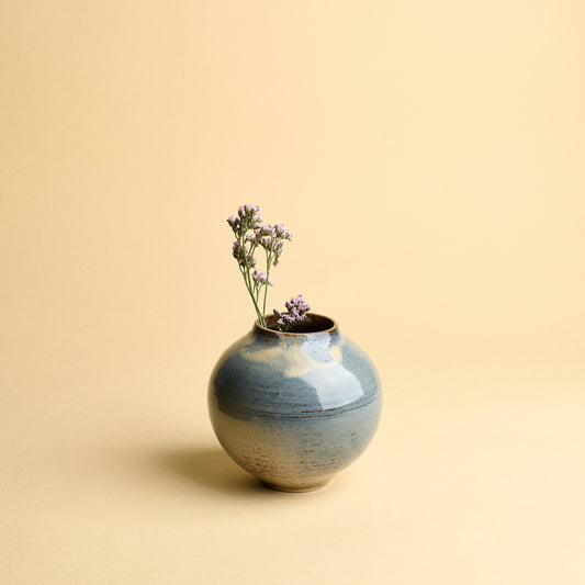Blue ball vase
